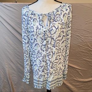 Lucky Brand Women’s Patterned Gauzy Tunic Top Size XL